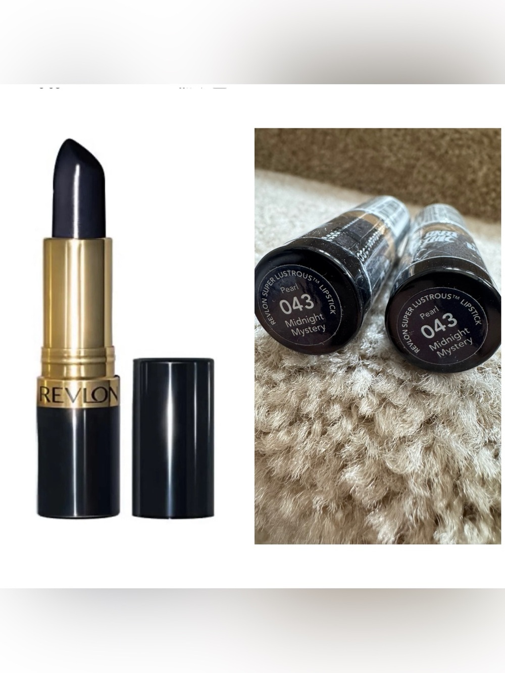 Revlon Super Lustrous Lipstick - Midnight Mystery (043) - Deep Navy Pearl